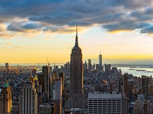 Preview wallpaper city, buildings, aerial view, metropolis, architecture, new york, usa