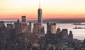 Preview wallpaper city, buildings, aerial view, metropolis, new york, usa