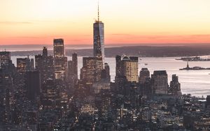 Preview wallpaper city, buildings, aerial view, metropolis, new york, usa