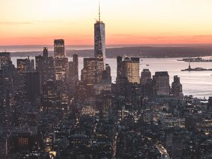 Preview wallpaper city, buildings, aerial view, metropolis, new york, usa