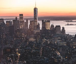 Preview wallpaper city, buildings, aerial view, metropolis, new york, usa