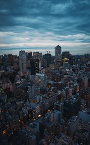 Preview wallpaper city, buildings, aerial view, metropolis, architecture, skyscrapers