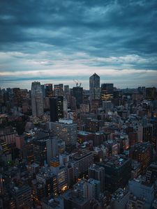 Preview wallpaper city, buildings, aerial view, metropolis, architecture, skyscrapers