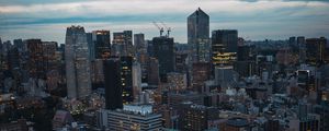 Preview wallpaper city, buildings, aerial view, metropolis, architecture, skyscrapers