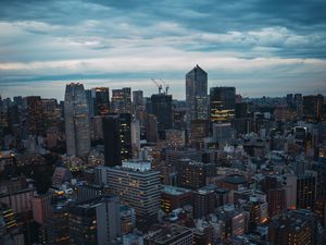 Preview wallpaper city, buildings, aerial view, metropolis, architecture, skyscrapers