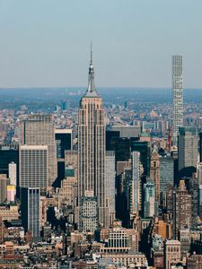 Preview wallpaper city, buildings, aerial view, metropolis, architecture, new york