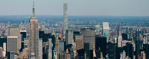 Preview wallpaper city, buildings, aerial view, metropolis, architecture, new york