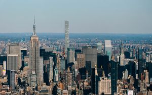 Preview wallpaper city, buildings, aerial view, metropolis, architecture, new york