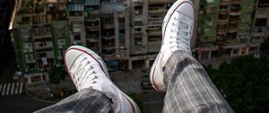 Preview wallpaper city, buildings, aerial view, overview, legs