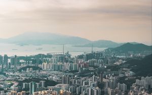 Preview wallpaper city, buildings, aerial view, architecture, hong kong