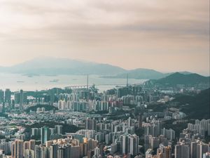 Preview wallpaper city, buildings, aerial view, architecture, hong kong