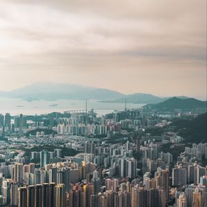 Preview wallpaper city, buildings, aerial view, architecture, hong kong