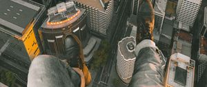 Preview wallpaper city, buildings, aerial view, legs, overview