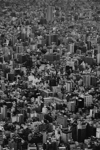 Preview wallpaper city, buildings, aerial view, metropolis, bw