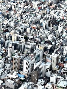 Preview wallpaper city, buildings, aerial view, roofs