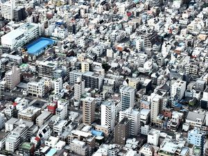 Preview wallpaper city, buildings, aerial view, roofs