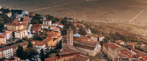 Preview wallpaper city, buildings, aerial view, roofs, houses