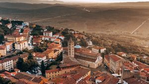 Preview wallpaper city, buildings, aerial view, roofs, houses