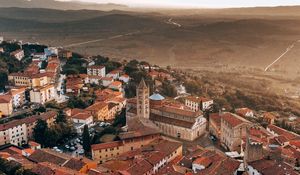 Preview wallpaper city, buildings, aerial view, roofs, houses