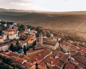 Preview wallpaper city, buildings, aerial view, roofs, houses