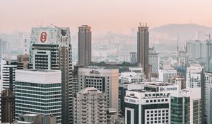 Preview wallpaper city, buildings, aerial view, architecture, kuala lumpur, malaysia