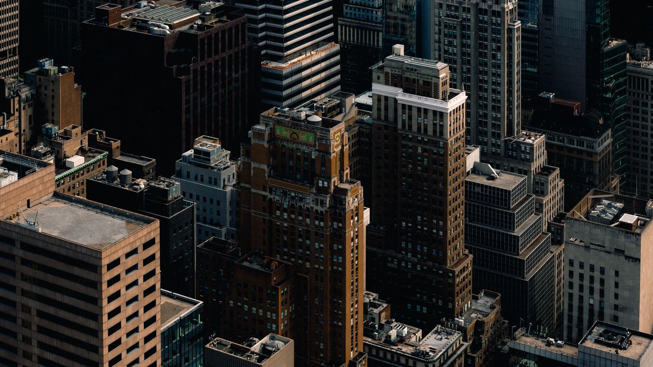 Wallpaper city, buildings, aerial view, architecture, new york
