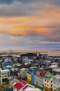 Preview wallpaper city, buildings, aerial view, architecture, coast, port