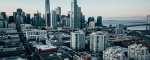 Preview wallpaper city, buildings, aerial view, skyscrapers, metropolis, architecture