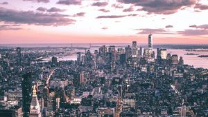 Preview wallpaper city, buildings, aerial view, metropolis, cityscape, new york