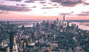 Preview wallpaper city, buildings, aerial view, metropolis, cityscape, new york