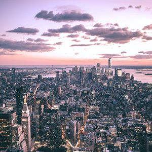 Preview wallpaper city, buildings, aerial view, metropolis, cityscape, new york