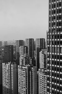 Preview wallpaper city, buildings, aerial view, bw
