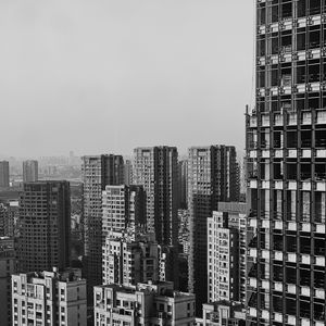 Preview wallpaper city, buildings, aerial view, bw