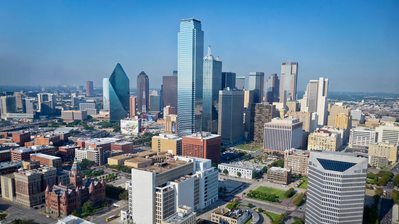 Wallpaper city, buildings, aerial view, cityscape