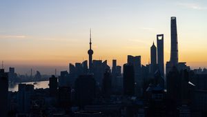 Preview wallpaper city, buildings, aerial view, skyscrapers, dark
