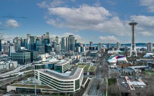 Preview wallpaper city, buildings, aerial view, architecture