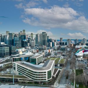 Preview wallpaper city, buildings, aerial view, architecture