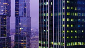 Preview wallpaper city, buildings, aerial view, architecture, skyscrapers, metropolis