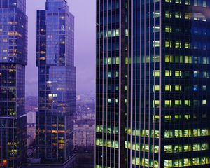 Preview wallpaper city, buildings, aerial view, architecture, skyscrapers, metropolis