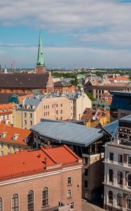 Preview wallpaper city, buildings, aerial view, roofs, architecture