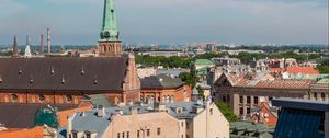 Preview wallpaper city, buildings, aerial view, roofs, architecture