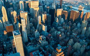 Preview wallpaper city, buildings, aerial view, cityscape, new york