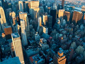 Preview wallpaper city, buildings, aerial view, cityscape, new york