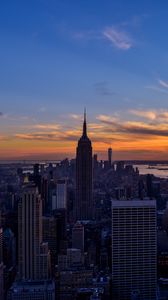 Preview wallpaper city, buildings, aerial view, new york, twilight