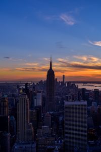 Preview wallpaper city, buildings, aerial view, new york, twilight