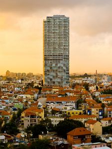 Preview wallpaper city, buildings, aerial view, roofs, cityscape