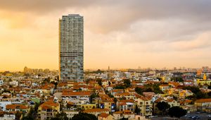 Preview wallpaper city, buildings, aerial view, roofs, cityscape