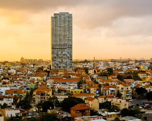 Preview wallpaper city, buildings, aerial view, roofs, cityscape