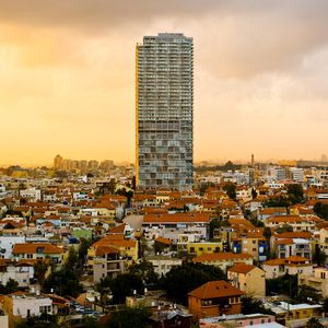 Preview wallpaper city, buildings, aerial view, roofs, cityscape