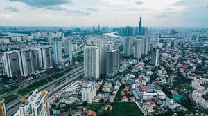 Preview wallpaper city, buildings, aerial view, cityscape, metropolis